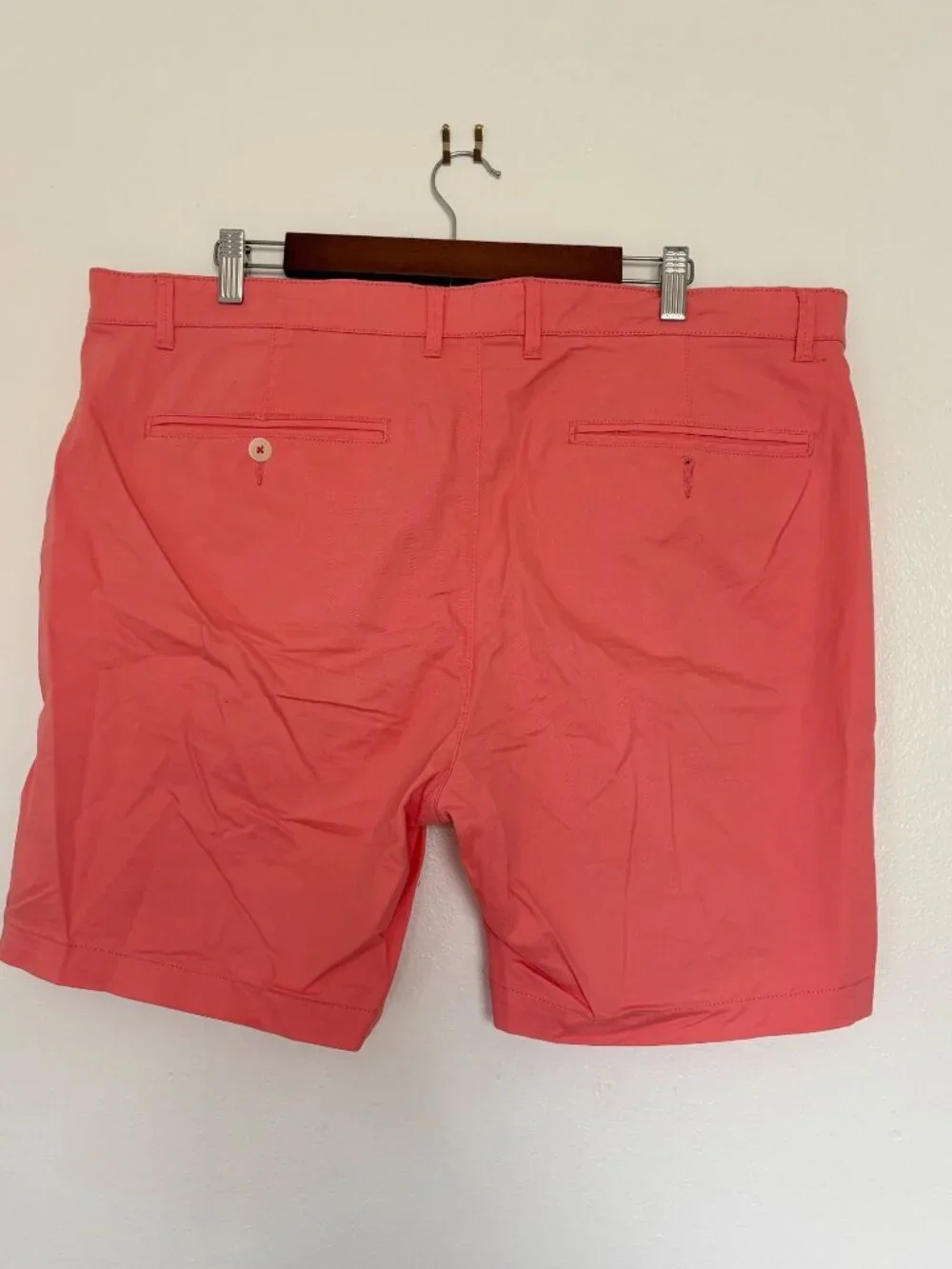 Denim & Flower Ricky Singh Mens Coral Chino Shorts Size 38 Cotton Blend